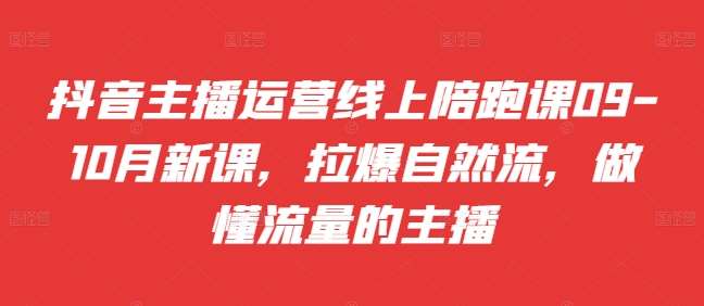 抖音主播运营线上陪跑课09-10月新课,拉爆自然流,做懂流量的主播网创吧-网创项目资源站-副业项目-创业项目-搞钱项目网创吧