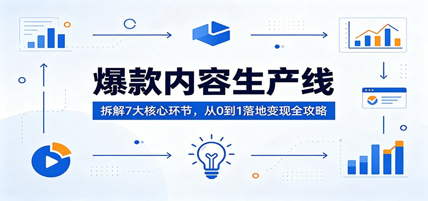 爆款内容生产线:拆解7大核心环节,从0到1落地变现全攻略网创吧-网创项目资源站-副业项目-创业项目-搞钱项目网创吧