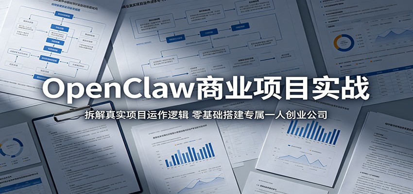 OpenClaw商业项目实战:拆解真实项目运作逻辑,零基础搭建专属一人创业公司网创吧-网创项目资源站-副业项目-创业项目-搞钱项目网创吧