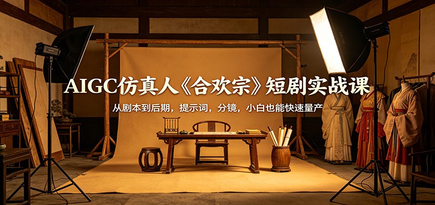 AIGC仿真人《合欢宗》短剧实战课：从剧本到后期，提示词，分镜，小白也能快速量产网创吧-网创项目资源站-副业项目-创业项目-搞钱项目网创吧