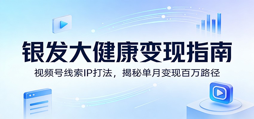 银发大健康变现指南：视频号线索IP打法，揭秘单月变现百万路径网创吧-网创项目资源站-副业项目-创业项目-搞钱项目网创吧