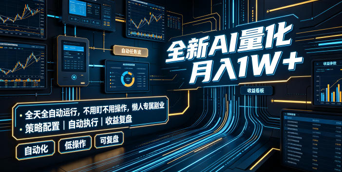 全新AI量化月入1W+,全天全自动运行,不用盯不用操作,懒人专属副业!【揭秘】网创吧-网创项目资源站-副业项目-创业项目-搞钱项目网创吧
