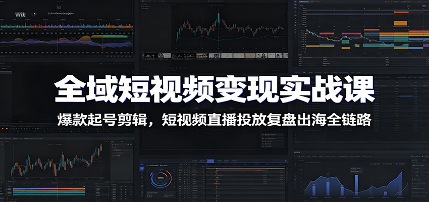 全域短视频变现实战课：爆款起号剪辑，短视频直播投放复盘出海全链路网创吧-网创项目资源站-副业项目-创业项目-搞钱项目网创吧