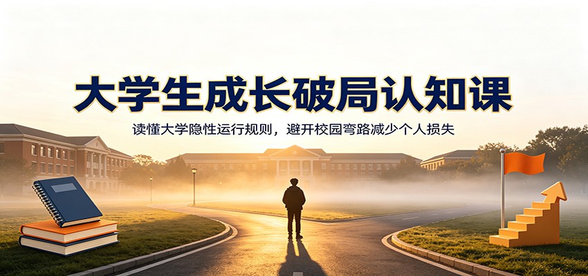 大学生成长破局认知课：读懂大学隐性运行规则，避开校园弯路减少个人损失网创吧-网创项目资源站-副业项目-创业项目-搞钱项目网创吧