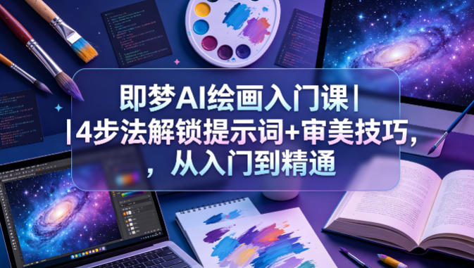 即梦AI绘画入门课|4步法解锁提示词+审美技巧,从入门到精通网创吧-网创项目资源站-副业项目-创业项目-搞钱项目网创吧