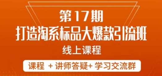 南掌柜-第17期打造淘系标品大爆款，5天线上课网创吧-网创项目资源站-副业项目-创业项目-搞钱项目网创吧