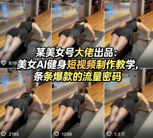 某美女号大佬出品:美女AI健身短视频制作教学,条条爆款的流量密码网创吧-网创项目资源站-副业项目-创业项目-搞钱项目网创吧