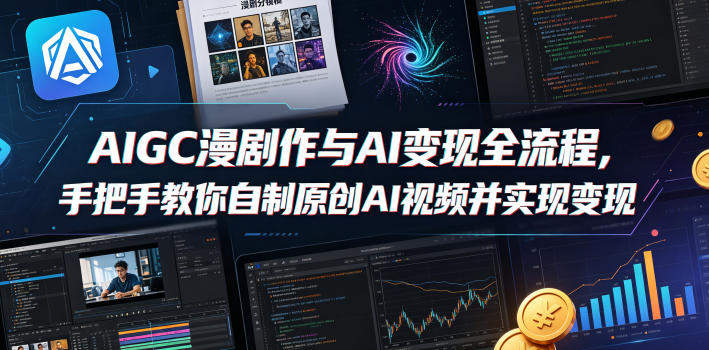 AIGC漫剧创作与AI变现全流程,手把手教你自制原创AI视频并实现变现网创吧-网创项目资源站-副业项目-创业项目-搞钱项目网创吧