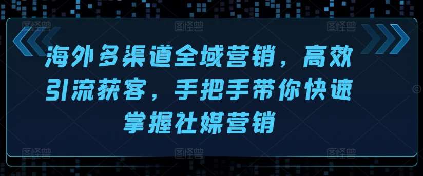 海外多渠道全域营销,高效引流获客,手把手带你快速掌握社媒营销网创吧-网创项目资源站-副业项目-创业项目-搞钱项目网创吧