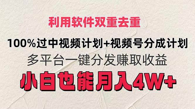 (11862期)利用软件双重去重,100%过中视频+视频号分成计划小白也可以月入4W+网创吧-网创项目资源站-副业项目-创业项目-搞钱项目网创吧