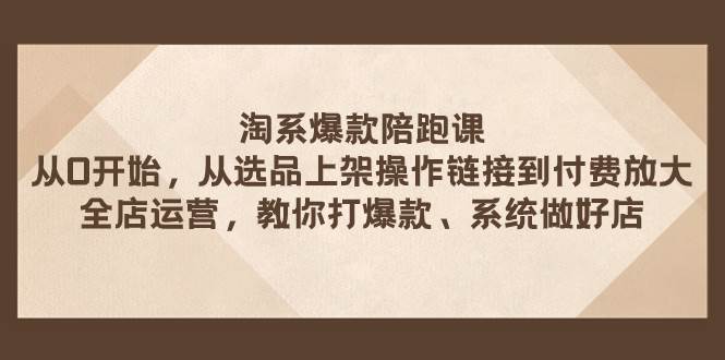 (7725期)淘系爆款陪跑课 从选品上架操作链接到付费放大 全店运营 打爆款 系统做好店网创吧-网创项目资源站-副业项目-创业项目-搞钱项目网创吧