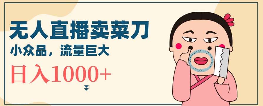 无人冷门品直播新玩法,通过卖菜刀日入1000+【揭秘】网创吧-网创项目资源站-副业项目-创业项目-搞钱项目网创吧
