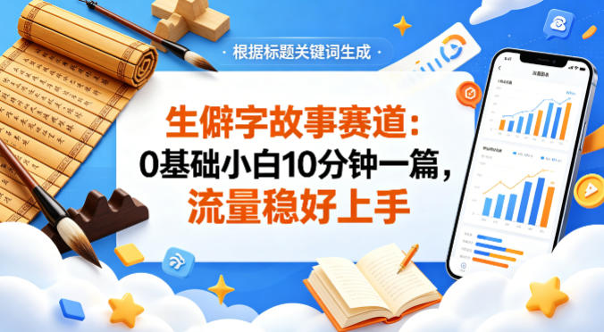 公众号流量主——生僻字故事赛道,流量稳,好上手,0基础小白也能10分钟一篇网创吧-网创项目资源站-副业项目-创业项目-搞钱项目网创吧
