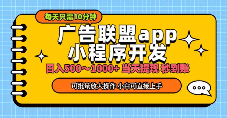 (11645期)小程序开发 广告赚钱 日入500~1000+ 小白轻松上手!网创吧-网创项目资源站-副业项目-创业项目-搞钱项目网创吧