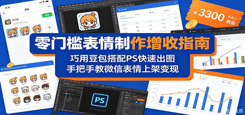 零门槛表情制作增收指南:巧用豆包搭配 PS 快速出图,手把手教微信表情上架变现网创吧-网创项目资源站-副业项目-创业项目-搞钱项目网创吧