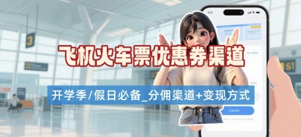 学生党必看!机票火车票优惠券申请渠道 + 项目打法,开学季节日速存网创吧-网创项目资源站-副业项目-创业项目-搞钱项目网创吧