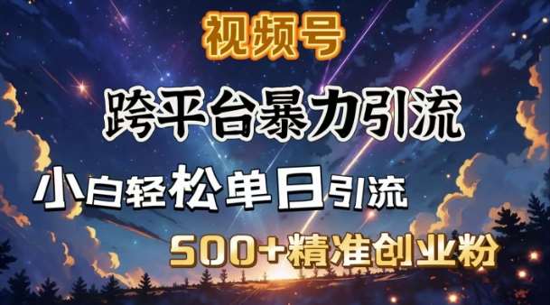 跨平台暴力引流,私域完美闭环,日引500+精准创业粉网创吧-网创项目资源站-副业项目-创业项目-搞钱项目网创吧
