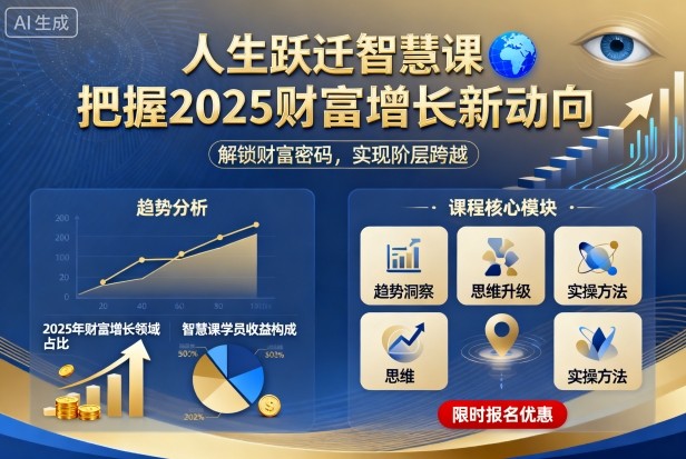人生跃迁智慧课,把据2025财富增长新动向网创吧-网创项目资源站-副业项目-创业项目-搞钱项目网创吧