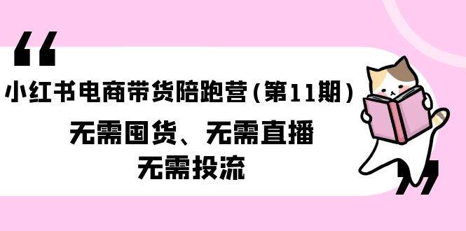 (9996期)小红书电商带货陪跑营(第11期)无需囤货、无需直播、无需投流(送往期10套)网创吧-网创项目资源站-副业项目-创业项目-搞钱项目网创吧