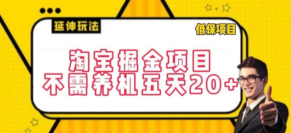 淘宝掘金项目,不需养机,五天20+,每天只需要花三四个小时【揭秘】网创吧-网创项目资源站-副业项目-创业项目-搞钱项目网创吧