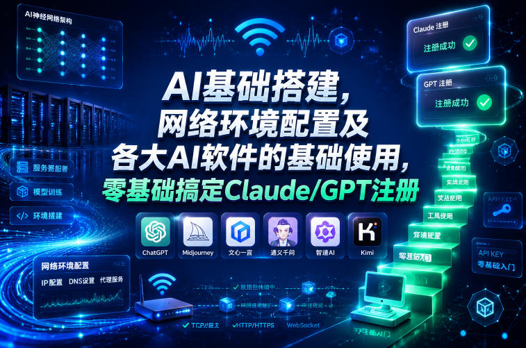 AI基础搭建，网络环境配置及各大AI软件的基础使用，零基础搞定Claude/GPT注册网创吧-网创项目资源站-副业项目-创业项目-搞钱项目网创吧