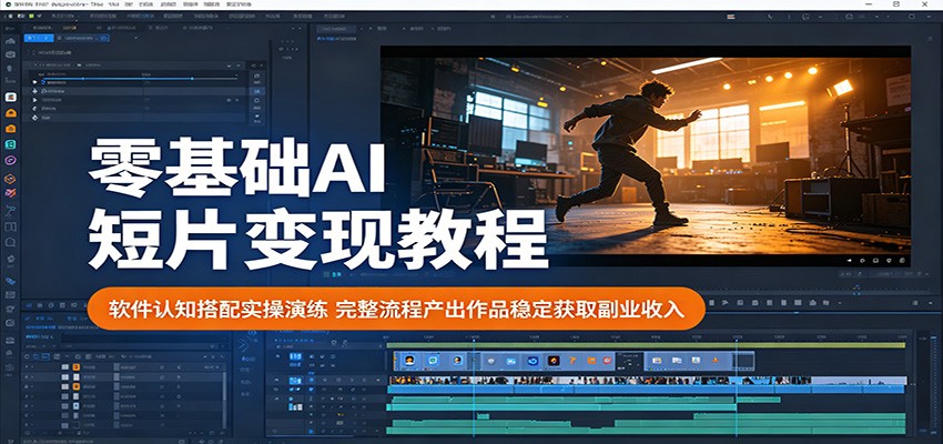 零基础AI短片变现教程：软件认知搭配实操演练，完整流程产出作品稳定获取副业收入网创吧-网创项目资源站-副业项目-创业项目-搞钱项目网创吧