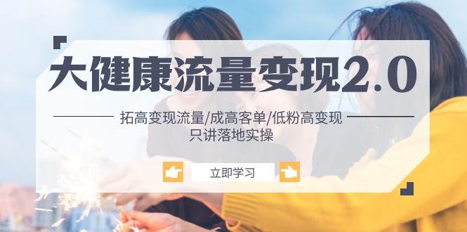 (10871期)大健康 流量 变现2.0:拓高变现 流量/成高客单/低粉高变现/只讲落地实战网创吧-网创项目资源站-副业项目-创业项目-搞钱项目网创吧