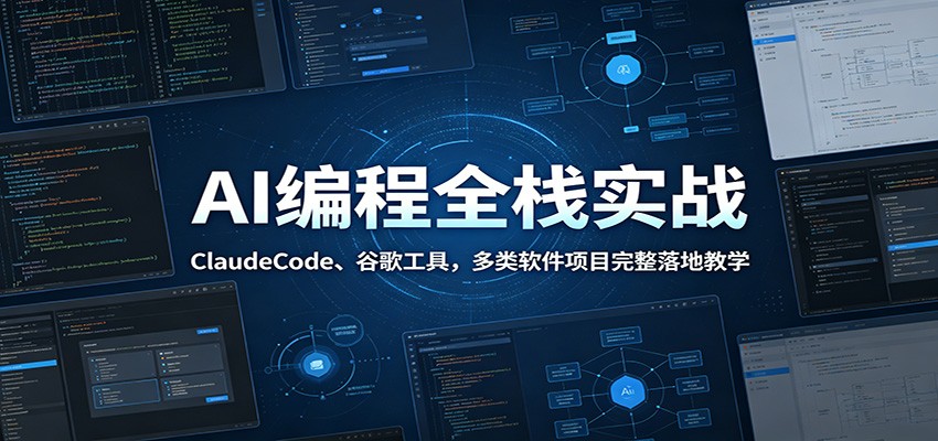 AI编程全栈实战：ClaudeCode、谷歌工具，多类软件项目完整落地教学网创吧-网创项目资源站-副业项目-创业项目-搞钱项目网创吧