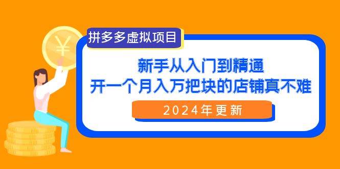 (9744期)拼多多虚拟项目:入门到精通,开一个月入万把块的店铺 真不难(24年更新)网创吧-网创项目资源站-副业项目-创业项目-搞钱项目网创吧