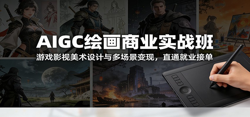 AIGC绘画商业实战班：游戏影视美术设计与多场景变现，直通就业接单网创吧-网创项目资源站-副业项目-创业项目-搞钱项目网创吧