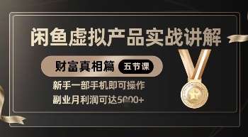 精品!闲鱼虚拟产品实战讲解,新手一部手机即可操作,副业月利润可达5k+网创吧-网创项目资源站-副业项目-创业项目-搞钱项目网创吧