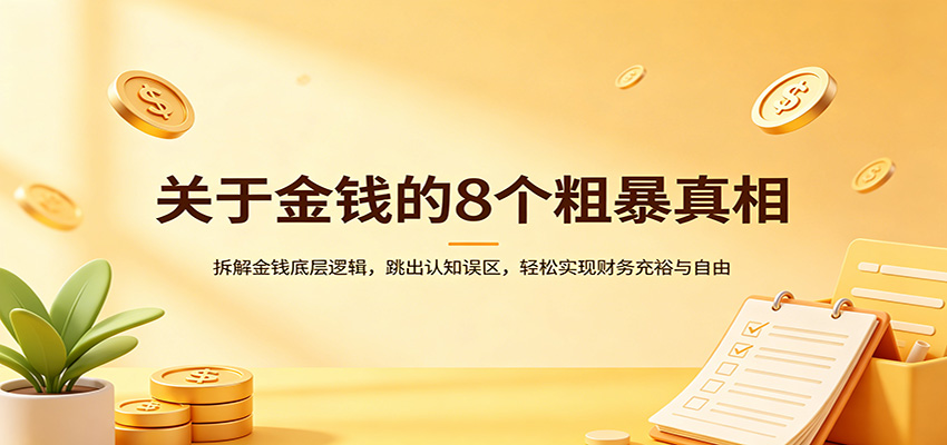 关于金钱的8个粗暴真相：拆解金钱底层逻辑，跳出认知误区，轻松实现财务充裕与自由网创吧-网创项目资源站-副业项目-创业项目-搞钱项目网创吧