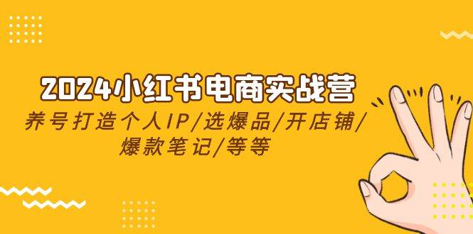 (10376期)2024小红书电商实战营,养号打造IP/选爆品/开店铺/爆款笔记/等等(24节)网创吧-网创项目资源站-副业项目-创业项目-搞钱项目网创吧