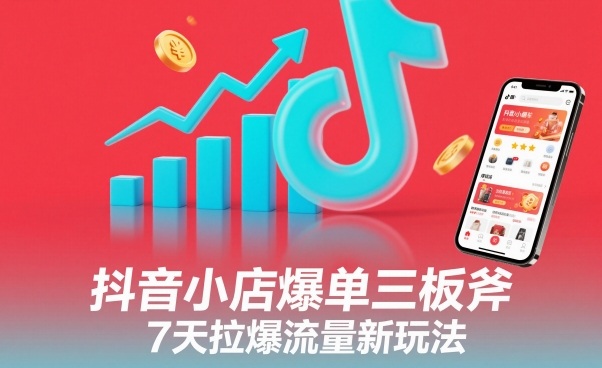 抖音小店爆单三板斧,7天拉爆流量新玩法网创吧-网创项目资源站-副业项目-创业项目-搞钱项目网创吧