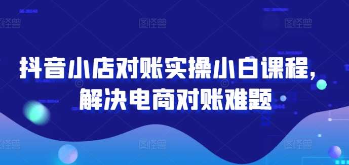 抖音小店对账实操小白课程,解决电商对账难题网创吧-网创项目资源站-副业项目-创业项目-搞钱项目网创吧