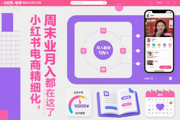 小红书电商精细化运营全流程,周末副业月入1W+,全套方法都在这了网创吧-网创项目资源站-副业项目-创业项目-搞钱项目网创吧