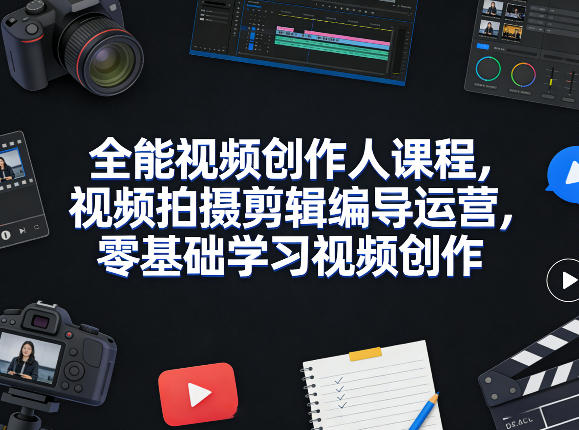 全能视频创作人课程,视频拍摄剪辑编导运营,零基础学习视频创作(更新2026年4月)网创吧-网创项目资源站-副业项目-创业项目-搞钱项目网创吧