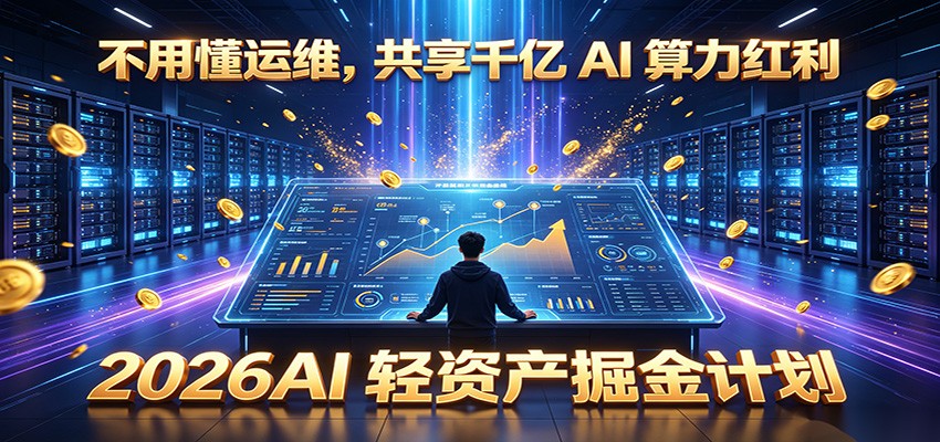 不用懂运维,共享千亿 AI 算力红利,2026AI 轻资产掘金计划网创吧-网创项目资源站-副业项目-创业项目-搞钱项目网创吧