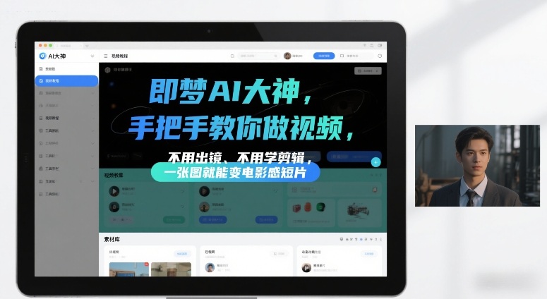 即梦AI大神手把手教你做视频,不用出镜、不用学剪辑,一张图就能变电影感短片网创吧-网创项目资源站-副业项目-创业项目-搞钱项目网创吧