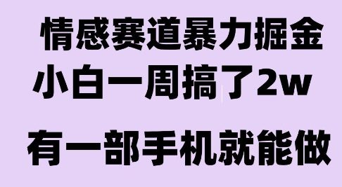 情感暴力掘金项目,新人操作一周挣了2W,长期稳定小白可做【揭秘】网创吧-网创项目资源站-副业项目-创业项目-搞钱项目网创吧