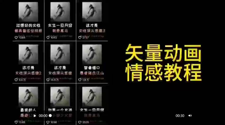 (9334期)矢量动画情感教程:高点赞涨粉,适合情感、思维、创业教育等赛道网创吧-网创项目资源站-副业项目-创业项目-搞钱项目网创吧