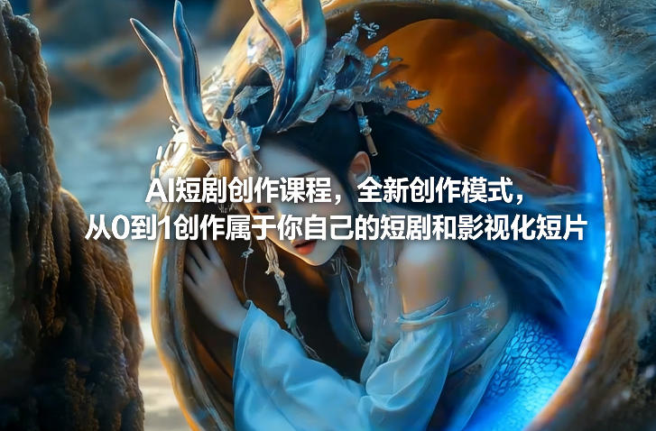 AI短剧创作课程,全新创作模式,从0到1创作属于你自己的短剧和影视化短片网创吧-网创项目资源站-副业项目-创业项目-搞钱项目网创吧
