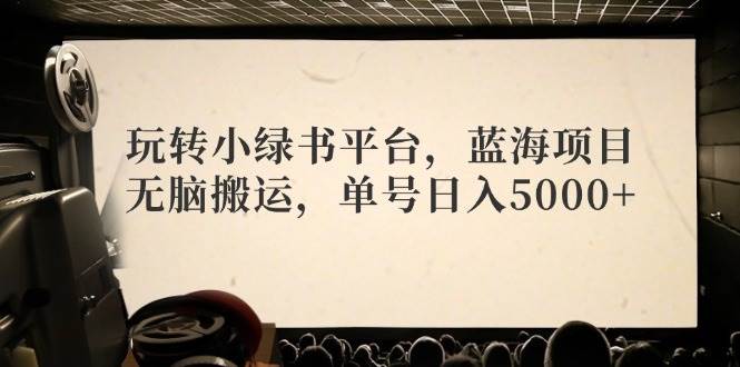 （12366期）玩转小绿书平台，蓝海项目，无脑搬运，单号日入5000+网创吧-网创项目资源站-副业项目-创业项目-搞钱项目网创吧
