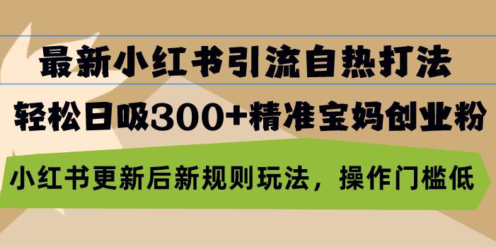 (13145期)最新小红书引流自热打法,轻松日吸300+精准宝妈创业粉,小红书更新后新...网创吧-网创项目资源站-副业项目-创业项目-搞钱项目网创吧