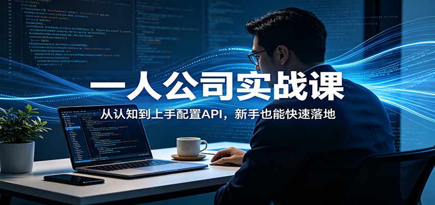 一人公司实战课：从认知到上手配置API，新手也能快速落地网创吧-网创项目资源站-副业项目-创业项目-搞钱项目网创吧