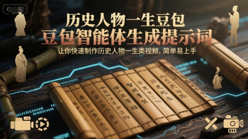 历史人物一生豆包智能体生成提示词,让你快速制作历史人物一生类视频,简单易上手网创吧-网创项目资源站-副业项目-创业项目-搞钱项目网创吧