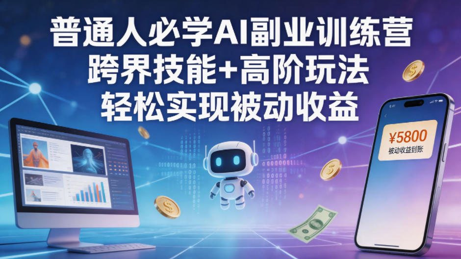 普通人必学AI副业训练营跨界技能+高阶玩法轻松实现被动收益网创吧-网创项目资源站-副业项目-创业项目-搞钱项目网创吧