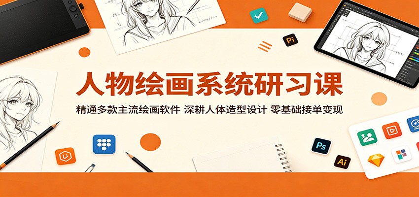 人物绘画系统研习课：精通多款主流绘画软件，深耕人体造型设计，零基础接单变现网创吧-网创项目资源站-副业项目-创业项目-搞钱项目网创吧