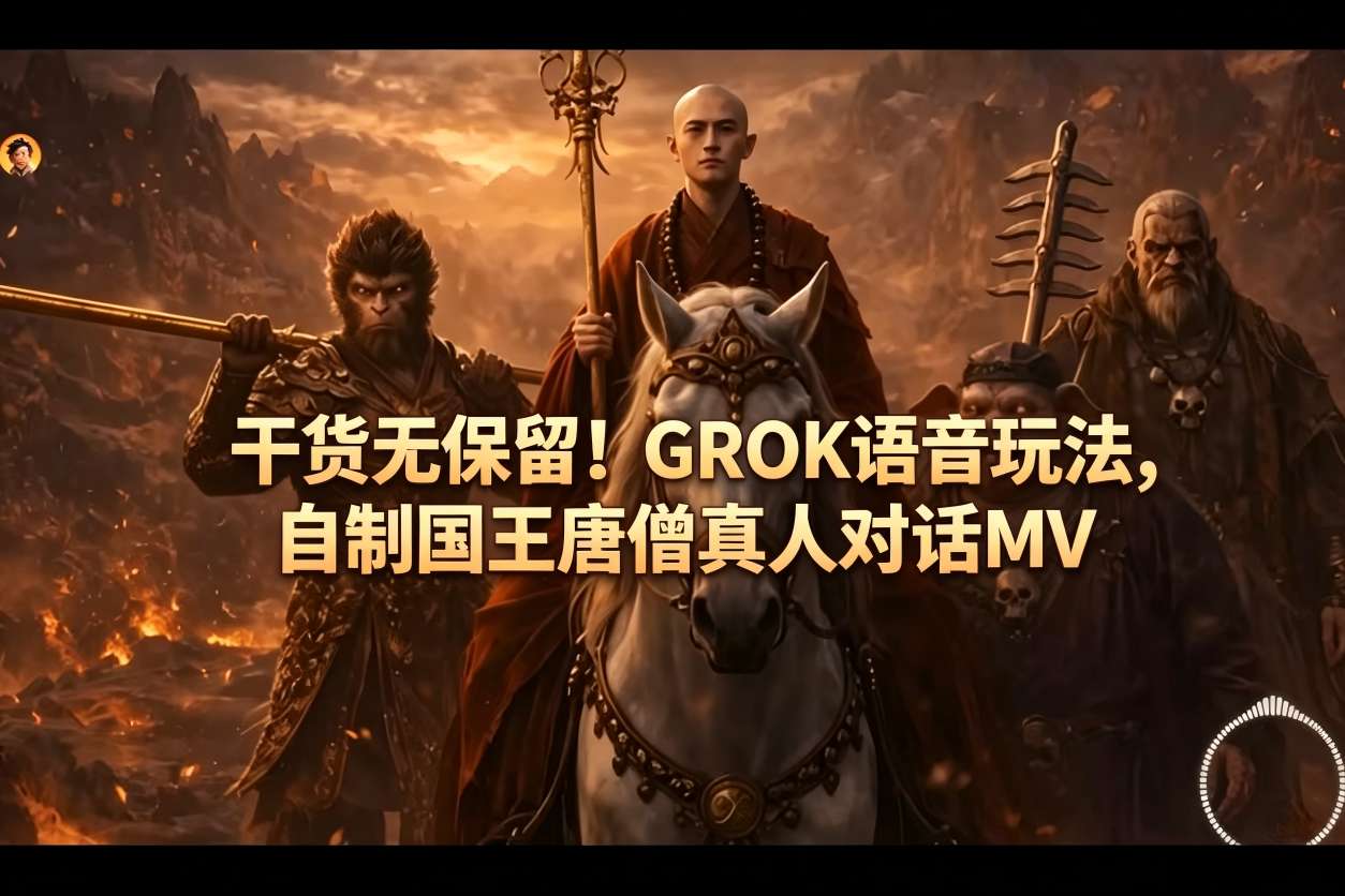 干货无保留!GROK语音玩法,自制国王唐僧真人对话MV网创吧-网创项目资源站-副业项目-创业项目-搞钱项目网创吧