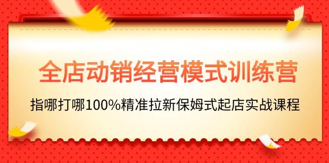 (11460期)全店动销-经营模式训练营,指哪打哪100%精准拉新保姆式起店实战课程网创吧-网创项目资源站-副业项目-创业项目-搞钱项目网创吧